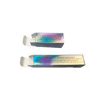 Boîte de brillant à lèvres avec logo personnalisé quantité minimale de commande bas vide argent rose violet vert holographique blanc noir or mat laminage gaufrage impression