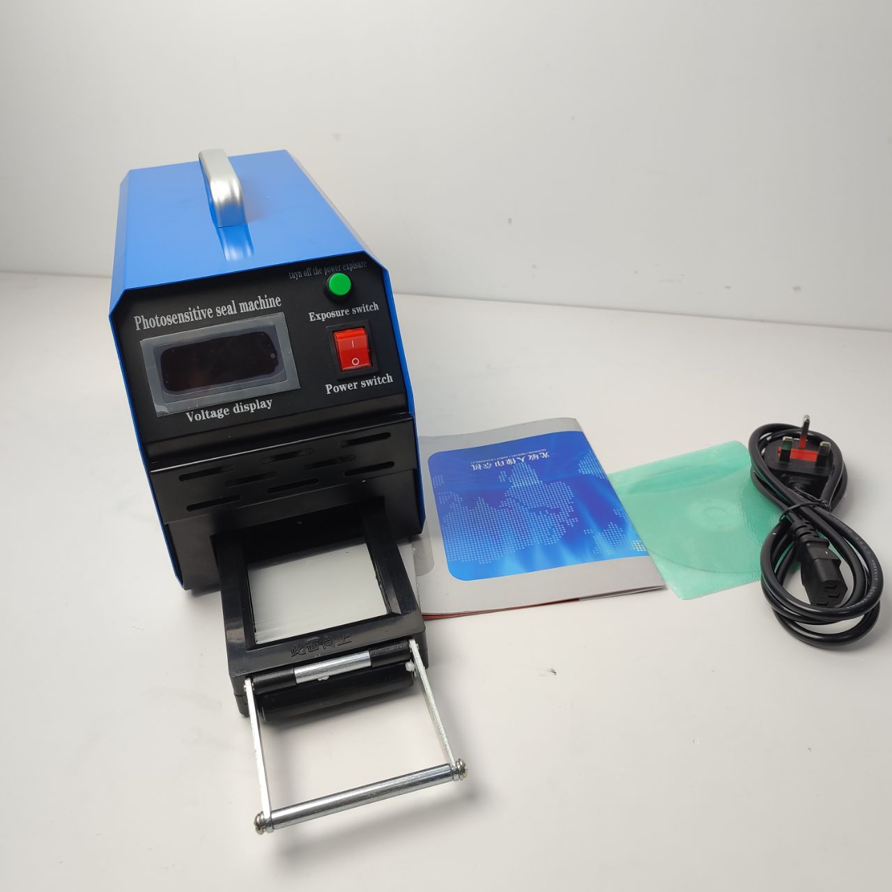 Máquina de sello azul