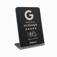 Carte NFC personnalisée 13,56 MHz RFID NFC 424DNA pour avis Google et support en acrylique, affichage programmable par tapotement pour avis sur les réseaux sociaux avec code QR