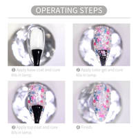 BOZLIN 12 couleurs série de paillettes scintillantes translucide semi-permanent imbiber UV LED vernis à ongles Gel