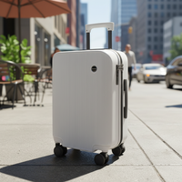 Valise rigide minimaliste moderne légère à lignes verticales, résistante aux rayures, en PC, avec serrure TSA, pour voyages d'affaires