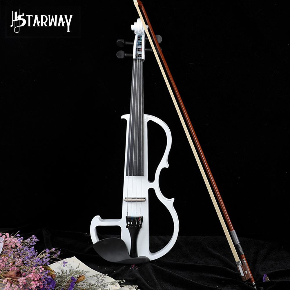 Starway 4/4 Дешевые Электрические скрипки Скрипка Струнный инструмент Липа с фитингами кабель Чехол для наушников для начинающих