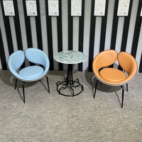 Chaise de salle à manger moderne convertible en métal écologique pour la maison, le salon, la chambre, le balcon - Loisirs café/thé et lait