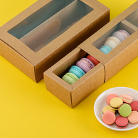 Boîte d'emballage rigide pour macarons, biscuits et bonbons, écologique, biodégradable, en carton kraft, de qualité alimentaire, portable et pliable