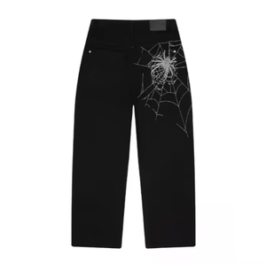 Jeans de Algodón para Hombre, Estilo Chino, Cintura Media, Ecológicos, con Cinturón Cruzado, Corte Recto, Lavado Desgastado - Product Image 2