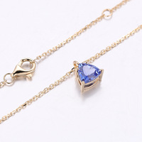 Collier en or 18 carats avec saphir pour femme, best-seller transfrontalier, pendentif géométrique tendance, style naturel et adorable, polyvalent