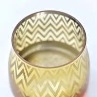 Porte-bougie chauffe-plat en verre gravé plaqué or pour la décoration de Noël et de la Saint-Valentin