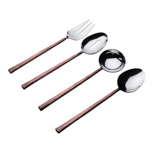 Stainless Steel Flatware Set Mirror Polish Serving Spoon <b>Fork</b> Ladle Fruit <b>Dessert</b> Cutlery for Party - Product Image 4