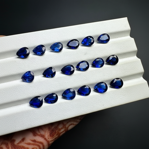 AA + พลอยแซฟไฟร์สีน้ำเงินพลอยที่ดีที่สุดอัญมณีสีฟ้าอัญมณีหลวมสำหรับทำเครื่องประดับในห้องปฏิบัติการการปลูกไพลินขายส่ง - Product Image 1