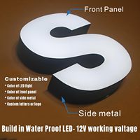 Logo en lettres métalliques lumineuses LED, personnalisé, grand format, extérieur, enseigne lumineuse 3D LED, logo en lettres acryliques, logo LED avec éclairage frontal