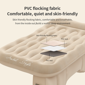 <span class=keywords><strong>Lit</strong></span> d'air gonflable pour voiture, siège arrière <span class=keywords><strong>de</strong></span> SUV, portable, imperméable, floqué, doux, pour le camping en famille, les voyages routiers, OEM ODM - Product Image 4