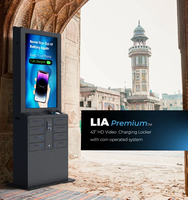 Y2 Power LIA Premium, Casillero de Carga para Teléfonos Móviles de 8 Compartimentos con Pantalla Publicitaria de 43'' y Aceptador de Monedas, Máquina Expendedora de Carga para Teléfonos