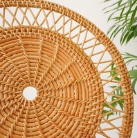 Dekorative Wandbehänge aus Weide für Wohnzimmer, Handgefertigte Tischsets, Rattan-Gewebte Durchbrochene Wanddekorationen für Zuhause