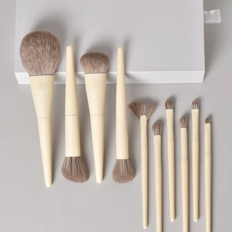 Makeup Brush Wood Handle Synthetic Hair 10pcs Face Women Makeup Brush Set Cosmetic