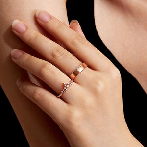 Parlaklık takı taç <span class=keywords><strong>promise</strong></span> tasarım mozanit elmas nişan düğün seti 14k/18k gerçek altın çift yüzük - Product Image 1