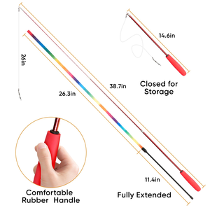 Retractable Pet <b>Interactive</b> Bell Feather Wand <b>Toys</b> Teaser Refills <b>Cat</b> Fishing Rod for Kitten - Product Image 3