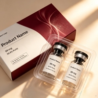 Petites bouteilles en verre avec étiquettes personnalisées imprimées, flacons cosmétiques de 3 ml et 10 ml, autocollants imperméables, emballage en plateau plastique
