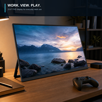 Monitor Portátil de 23.8 Pulgadas y 144Hz, Pantalla Externa FHD IPS con HDMI Tipo-C y Soporte Integrado