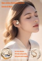 Écouteurs Bluetooth M76 à crochet d'oreille ouvert avec traduction IA, traducteur intelligent face à face 144 langues, suppression du bruit