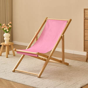 Chaise lune légère et durable, pliable, en bois de pin, tissu Oxford, pour extérieur, plage, jardin, villa, parc, hôtel, pêche, après-midi - Product Image 4