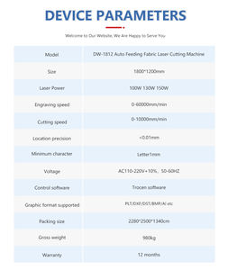 Automatic Fabric <b>Laser</b> <b>Cutter</b> with Roll-to-Roll Feeding 1812 & 1830 Models for Apparel & Sublimation Metal BMP Support - Product Image 6