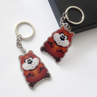 Porte-clés léger en alliage de zinc avec dôme imprimé en résine époxy, motif marmotte adorable et personnalisable, design écureuil avec logo sur mesure