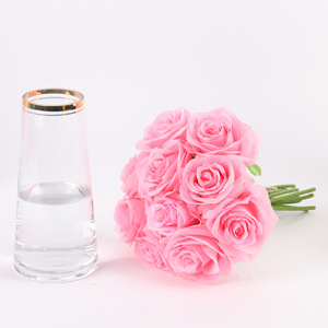 ช่อดอกกุหลาบไหมไทน์เอน 10 ดอก สีแดง 30 ซม. สำหรับงานแต่งงาน ตกแต่งบ้าน - Product Image 3