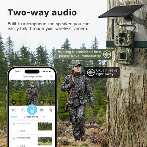 SECTEC AI 12MP GPS Tracking 4G Solar Battery Outdoor IP66 <strong>Security</strong> <strong>Camera</strong> <strong>with</strong> Camouflage Trail 940NM <strong>Light</strong> for Hunting Wildlife - Product Image 5