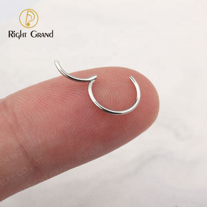 Right Grand 미러 폴리싱 티타늄 ASTM F136 임플란트 등급 플레인 클래식 힌지 셉텀 클리커 코걸이 링 - Product Image 2