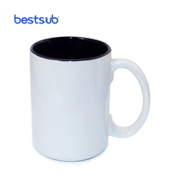Tasses à café personnalisées en céramique de grande taille à deux tons avec sublimation d'image personnalisée JS Coatings 15 oz B21N