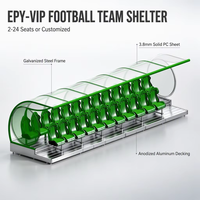 Bancs de Reserves Doubles de Luxe ACT pour Équipes de Football |   Sièges de stade pliables et durables en aluminium anodisé, 2 à 24 places