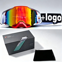 Lunettes de moto en gros avec boîte cadeau, verres en plastique remplaçables, légères, logo personnalisé, pour motocross et moto