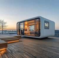Cabane mobile moderne Apple Cabin, conception libre, cabane de vacances, maison préfabriquée de luxe en structure acier, maison conteneur de loisirs