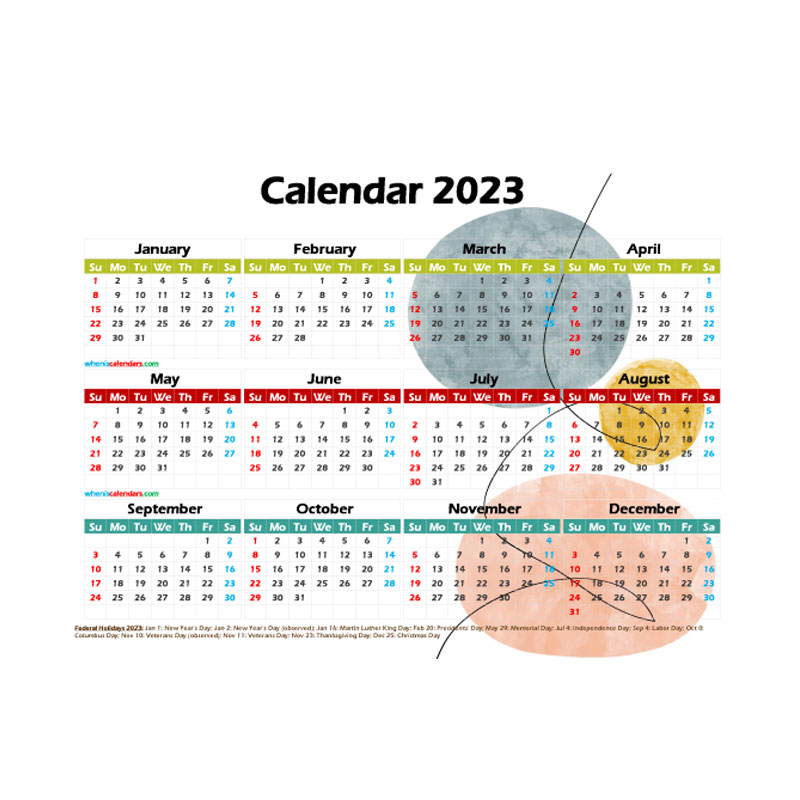 Оптовая продажа, индивидуальная печать настенного календаря 2022 2023, Новинка