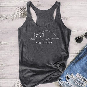 Lovely Not Today <strong>Cat</strong> Print Tank Tops Summer Fashion Graphic Sleeveless <strong>Vest</strong> Stylish Plus Size Womens Tank Tops 2021 - Product Image 5