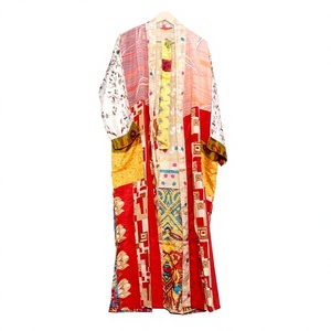 Kimono en soie vintage bohème hippie pour femme, long, respirant, lisse, avec cordon de serrage, sexy, peignoir, robe de nuit - Product Image 1