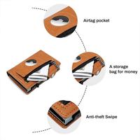 Dompet Pria Unisex Kulit Crazy Horse RFID Slim Minimalis Pop Smart Wallet Bukaan Terbuka Casing Aluminium Tempat Kartu Pendek Pelindung