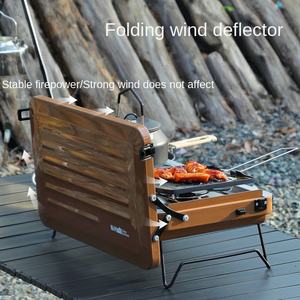 Grill à gaz <span class=keywords><strong>butane</strong></span> à double tête, réchaud portable pour le camping et les pique-niques, structure séparée avec déflecteur de vent - Product Image 2