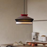 Lampe suspendue LED vintage française en acier inoxydable et tissu, style pagode, trois couleurs, pour chambre, salle à manger, bar, café, sur mesure