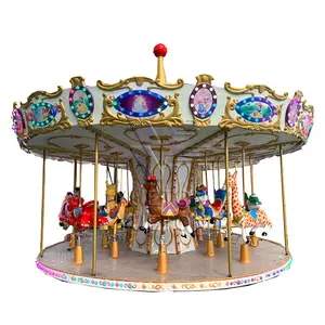 Fairground Amusement Park Rides Children 36 Seats Full Size Fiberglass Material Big Merry Go Round Carousel Horse For Sale