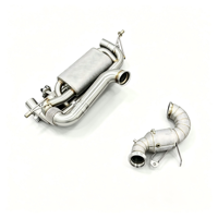 Système d'échappement en acier inoxydable 304 poli miroir haute performance, downpipe et cat-back à haut débit 200 cellules avec bouclier thermique pour Lotus Emira 2.0T