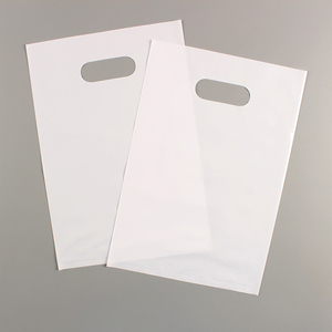 Borsa di plastica bianca stampata con Logo personalizzato con maniglia e valvola per la tua identità aziendale - Product Image 1