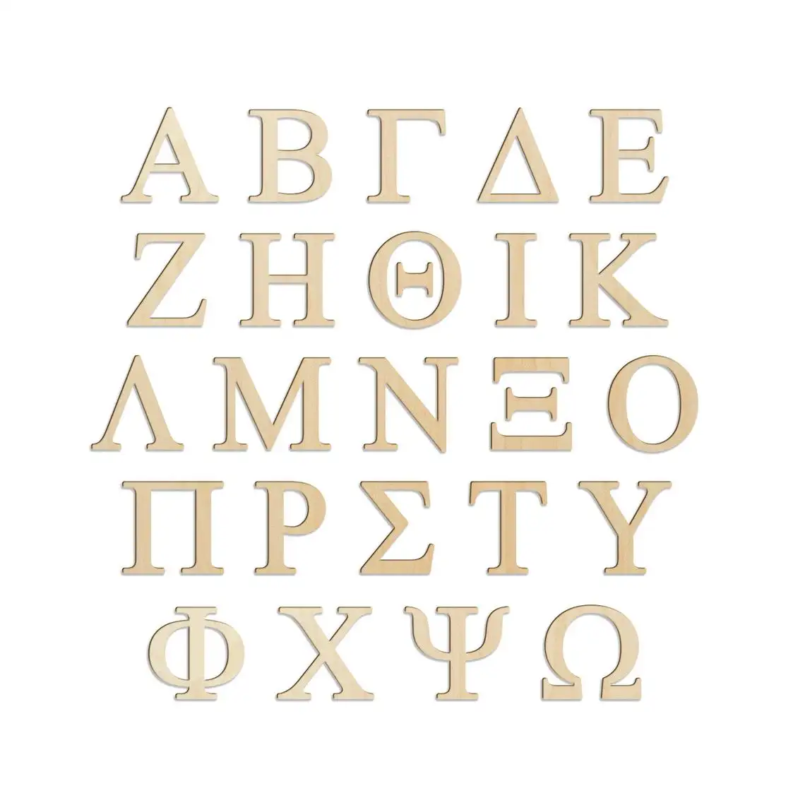 Настенный декор, однослойные необработанные Подвески на заказ, деревянные вырезы, буквы алфавита из греческого дерева