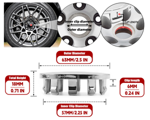 Cache-moyeu universel en plastique ABS anti-poussière de 68 mm pour modification de voiture (extérieur 68 mm / intérieur 63 mm) avec garantie d'un an - Product Image 3