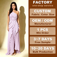 Robe longue romantique asymétrique plissée à volants, en mousseline de soie lavande fluide, avec bretelles croisées style halter, pour femme, idéale pour les soirées formelles, bals de promo et cocktails