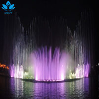 Fontaine musicale extérieure moderne en acier inoxydable avec fonction de fontaine sèche intégrée pour parc commercial