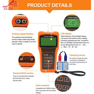 非接触超音波水流計キャリパー超音波流量計ポータブル液体ハンドヘルド超音波流量計 - Product Image 2