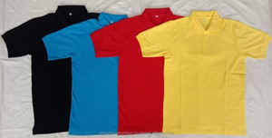 T-shirt à manches courtes pour homme de grande taille personnalisé de haute qualité 100% coton uni tissé col rabattu respirant écologique - Product Image 2