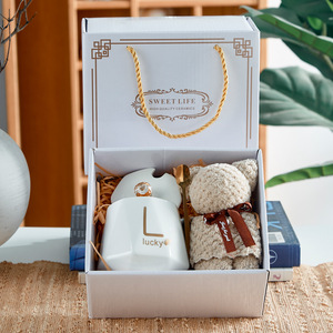 C119 Bán hàng nóng Kinh doanh Quà Tặng cốc cà phê sáng tạo tùy chỉnh cup Set 4in1 chén gốm hộp quà tặng với sưởi ấm Coaster - Product Image 3