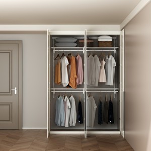 Petites étagères en fil métallique pour garde-manger, armoire ouverte avec tiroirs, armoire blanche - Product Image 1
